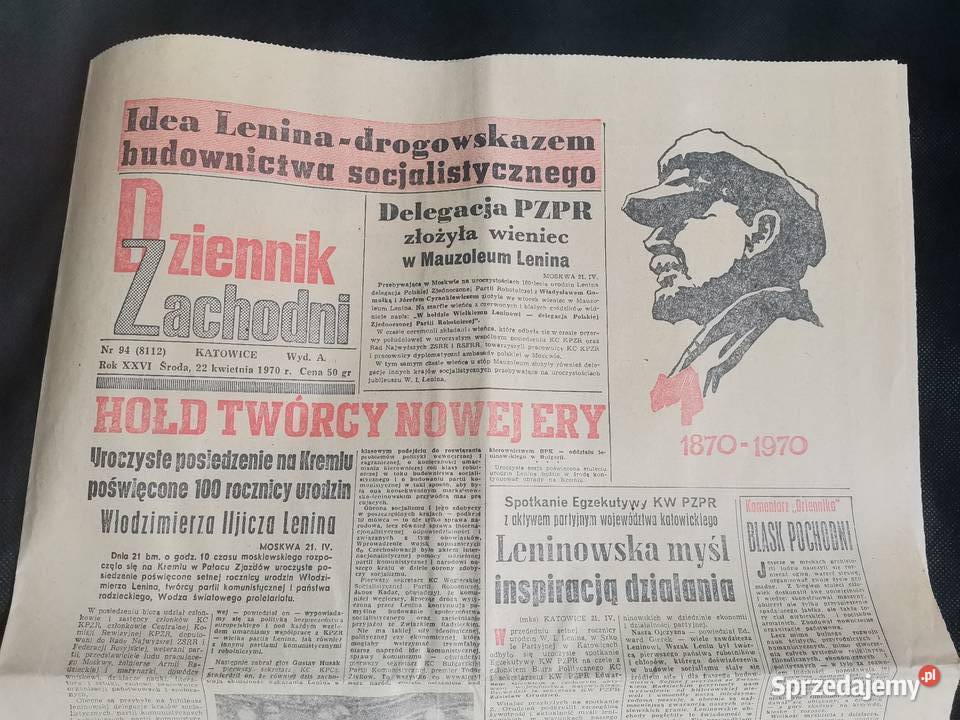 Stara gazeta Trybuna Robotnicza 100 - lecie Lenina 22.04.70