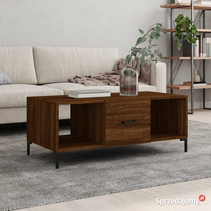 Stolik kawowy brązowy dąb 102x50x40 WM829307 Warszawa