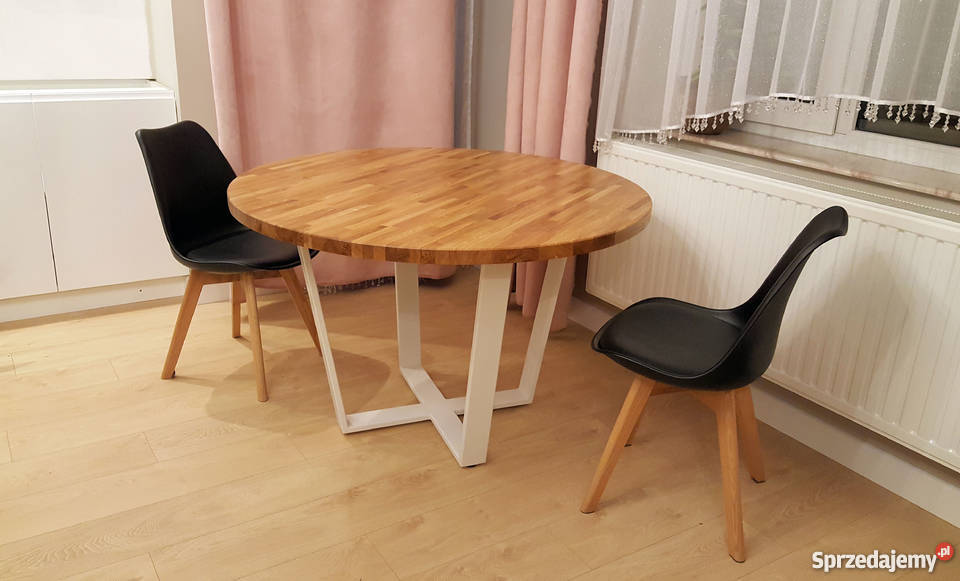 Nowoczesny stół dębowy okrągły Loft 120 podkarpackie Krosno