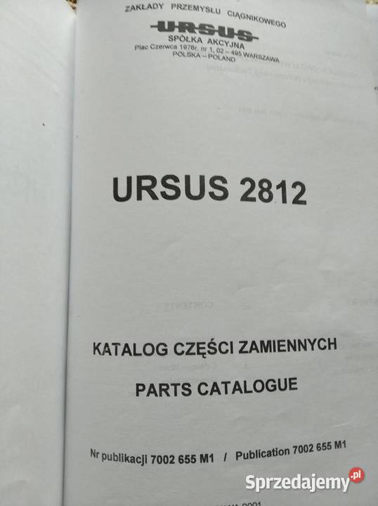 Katalog części Ursus 2812 oryginał wydanie 2001 Lublin