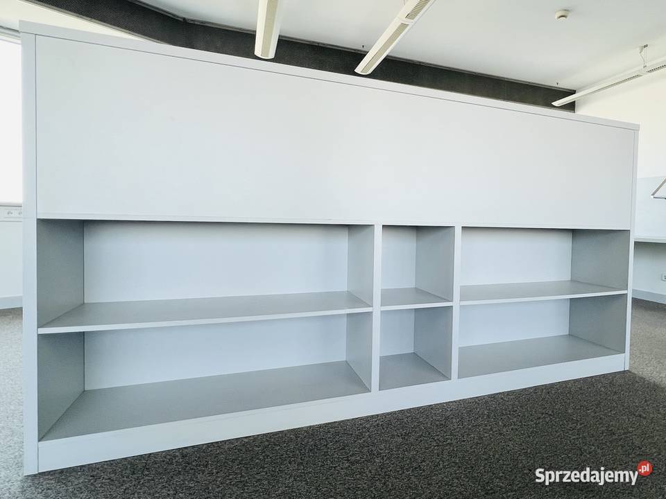 Regał otwarty dwustronny z półkami szary D 279 x Warszawa