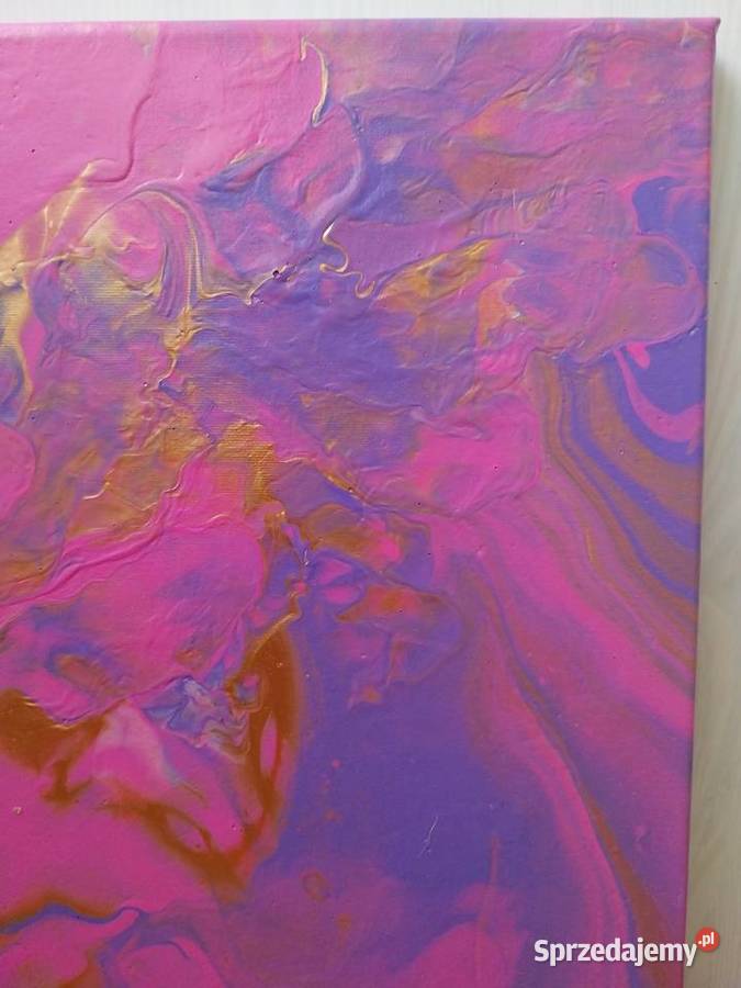 Złoty Róż obraz pouring akrylowy 4040 mazowieckie Ciechanów