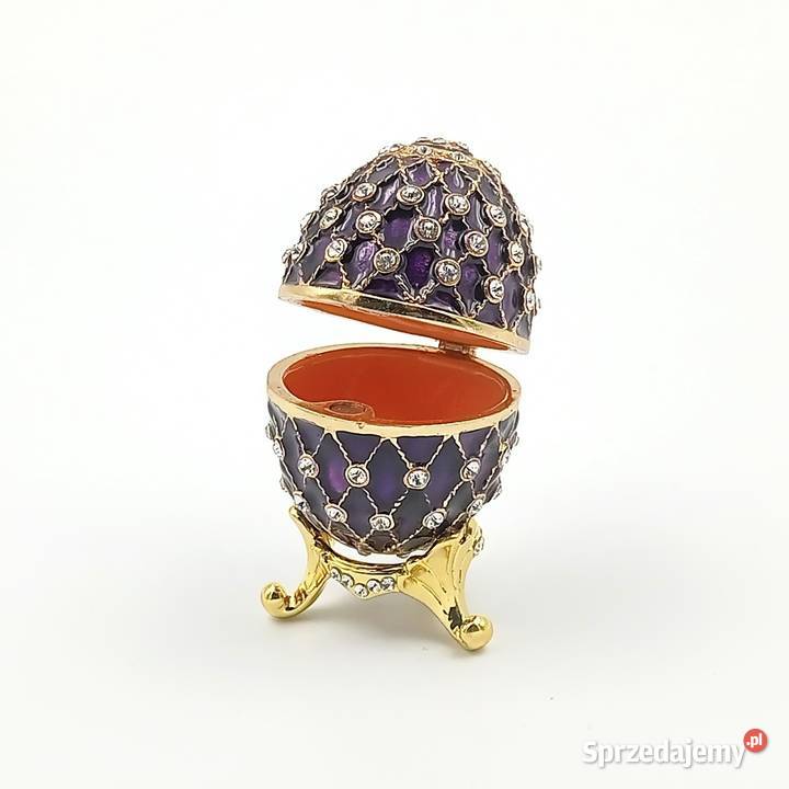 Jajko jajo faberge pojemniki szkatułka fioletowe Zawiercie sprzedam