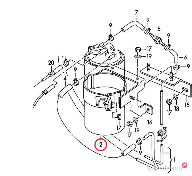 Audi 80 B4 19 TDI 1Z Obudowa filtra paliwa podkarpackie Dębica
