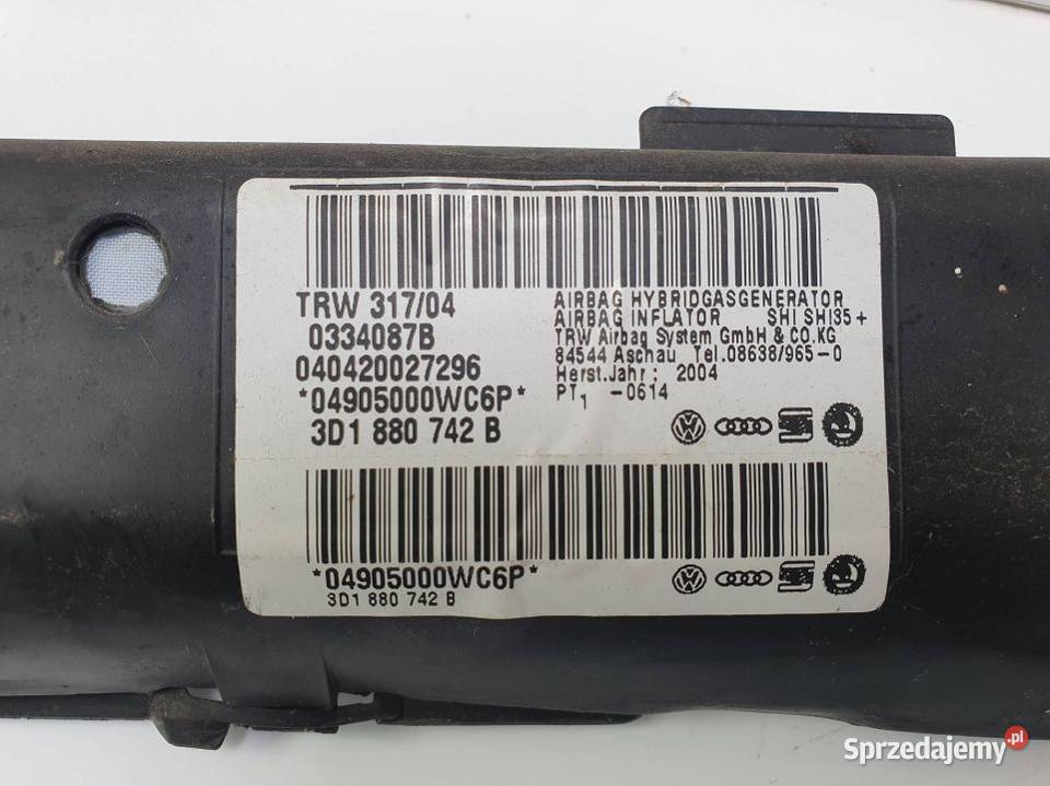 KURTYNA PRAWA VOLKSWAGEN PHAETON 3D1880742B Lipno