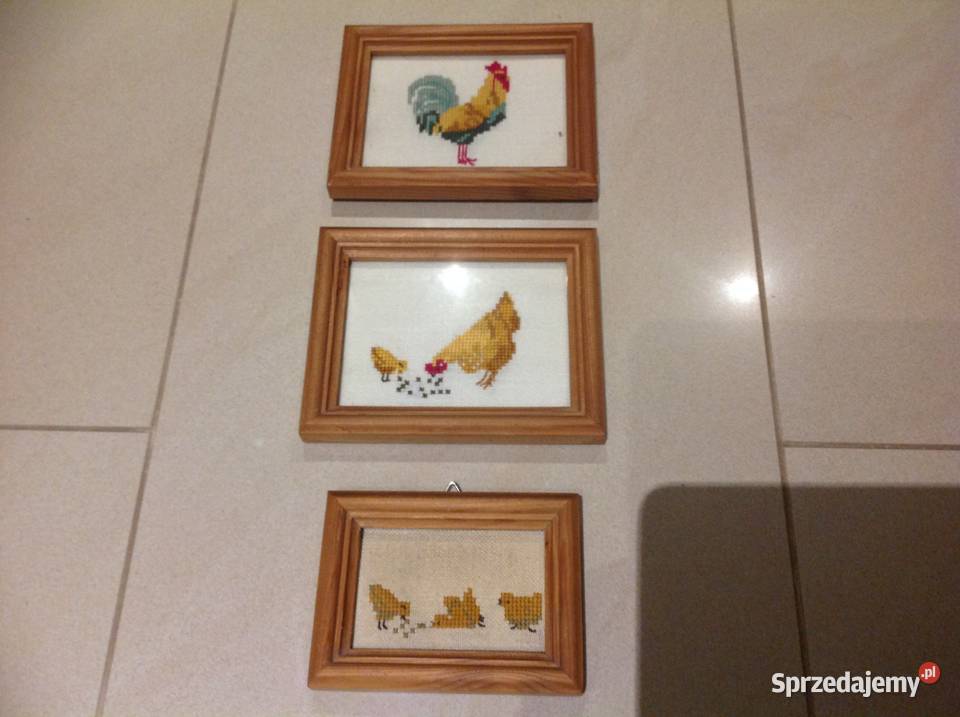 Obrazki w Ramce Haft Krzyżykowy Vintage 3 Nowa Sól