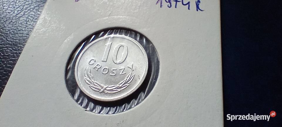 Stare monety 10 groszy 1974 Polska PRL mennicza Numizmatyka