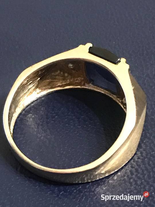 Pierścień męski z szafirem i diamentami Warszawa