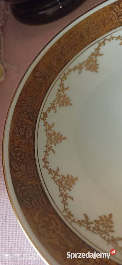 Patera Miseczka paterka ecru ze złotem Syg Gdańsk