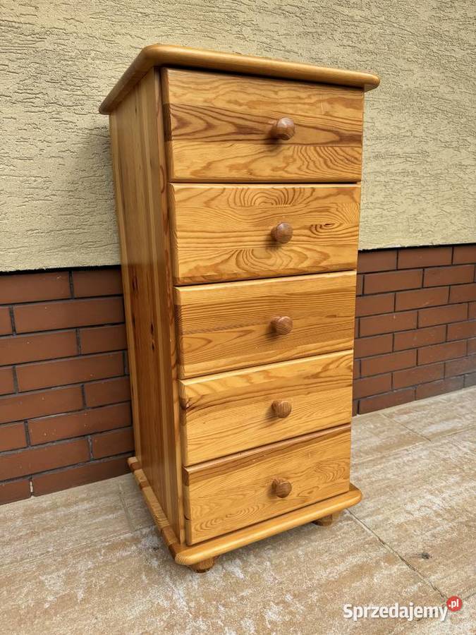 Szafka z szufladami słupek drewniana sosnowa Sulbiny