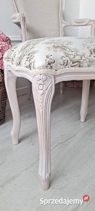 Stylowa pufa taboret fotel len Shabby Chic zachodniopomorskie Szczecin