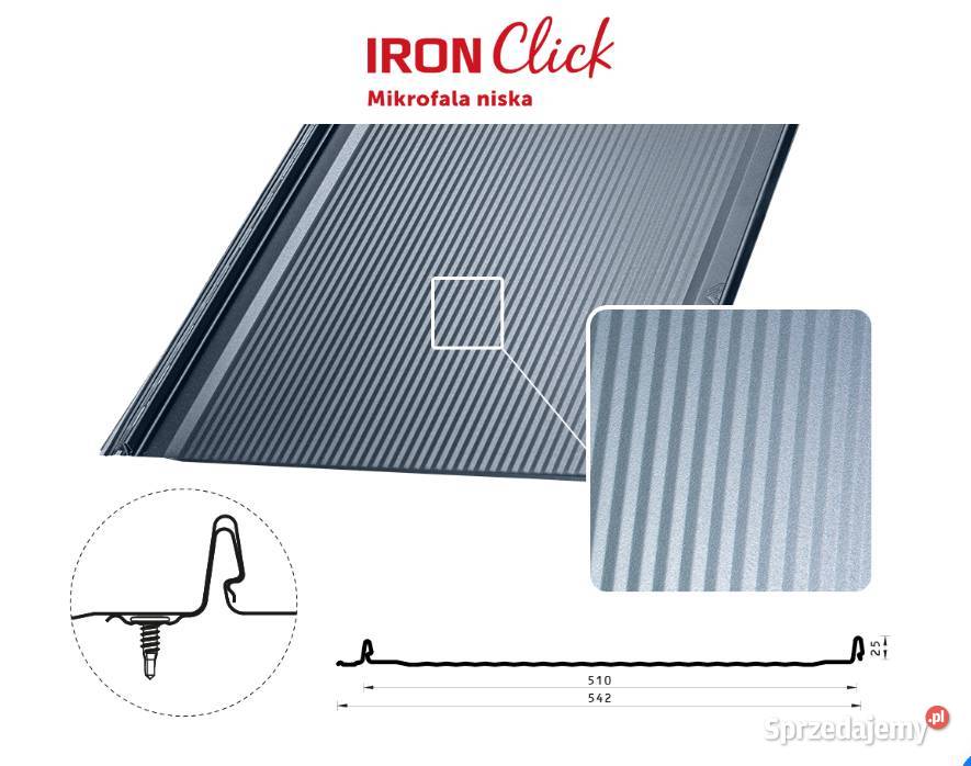 Budmat Panel dachowy IRON Click na Rąbek stojący śląskie Kłobuck sprzedam