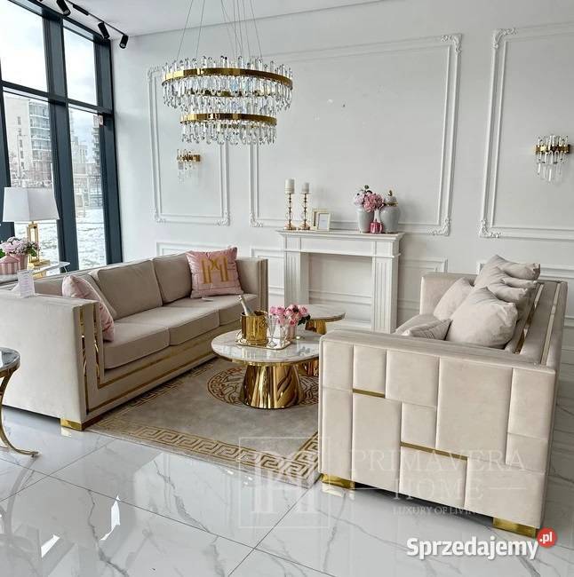 Designerska sofa glamour rozkładana nowoczesna Warszawa