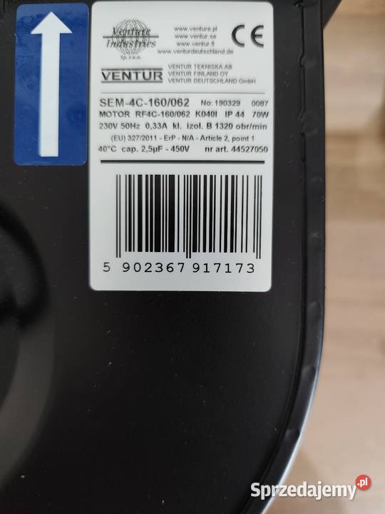Wentylator promieniowy SEM mazowieckie sprzedam