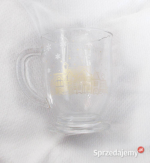 szklany kubek z domkami pejzaż szklanka we wzory
