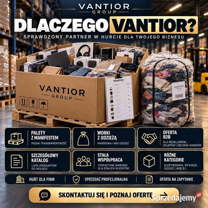 Palety Zwrotów B2B Elektronika AGD RTV Odzież Wrocław