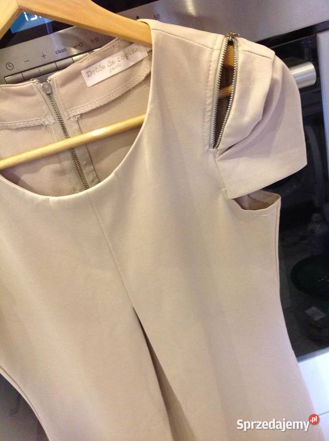 Beżowa Sukienka mini damska DROLE de COPINE S Nowa Sól