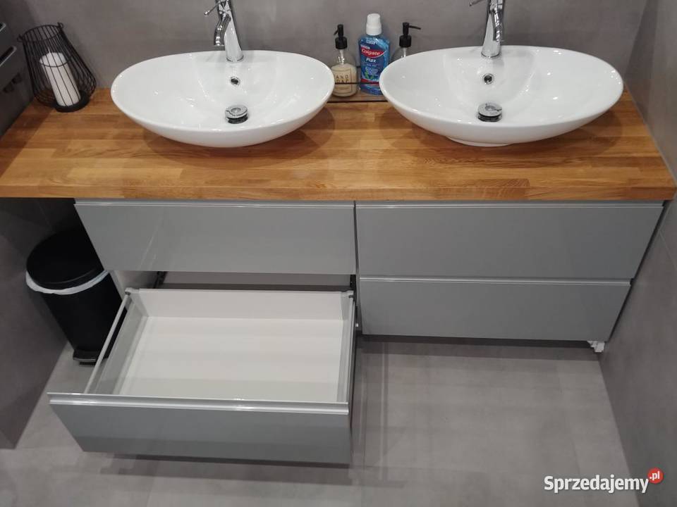 Szafka pod umywalkę lakier szaryblat drewno Łódź