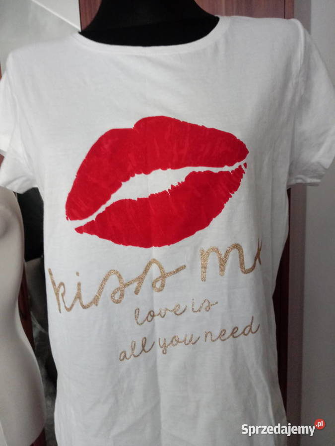 Koszulka tshirt biała KISS ME Bluzki i koszule Chrzanów