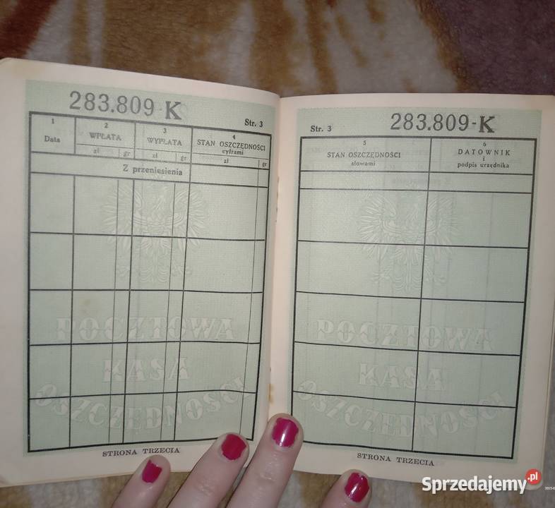 Sprzedam książeczkę oszczędnościową PKO z 1938 małopolskie Bukowno