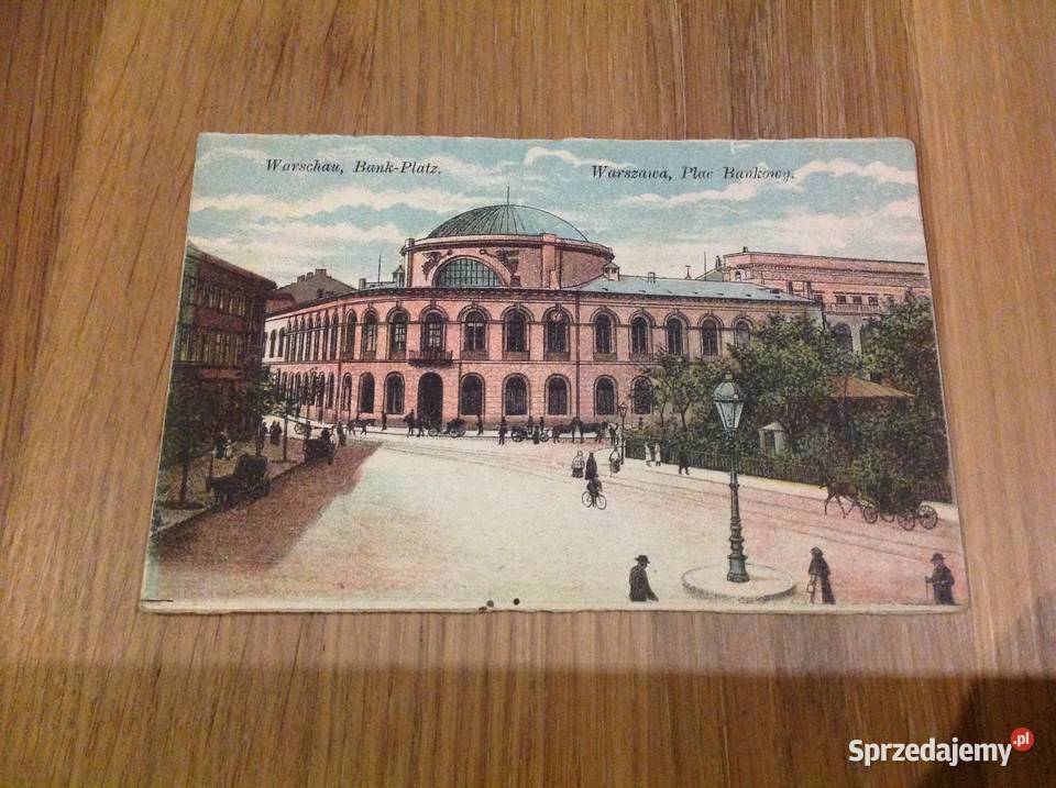 Stara Pocztówka Warszawa 1916 Plac Bankowy Nowa Sól