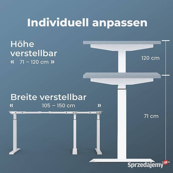 RAMA BIURKA STELAŻ Z REGULACJĄ WYSOKOŚCI VESKA Kalety