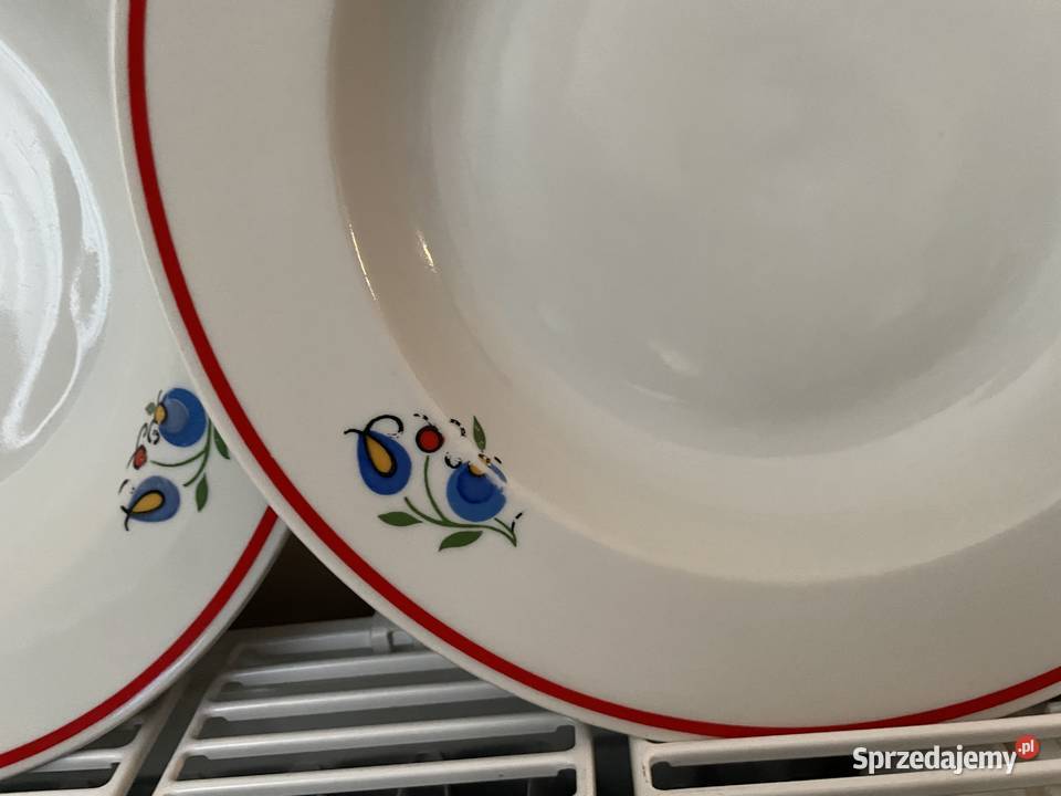 Lubiana wzór kaszubski talerz obiadowy PRL Pruszcz Gdański