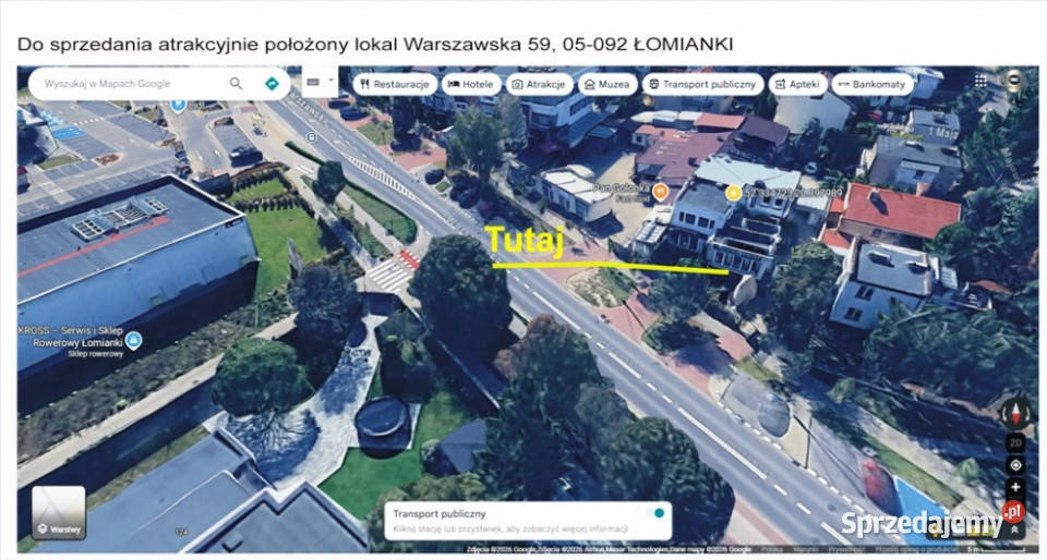 Sprzedam lokal handlowousługowy w Łomiankach