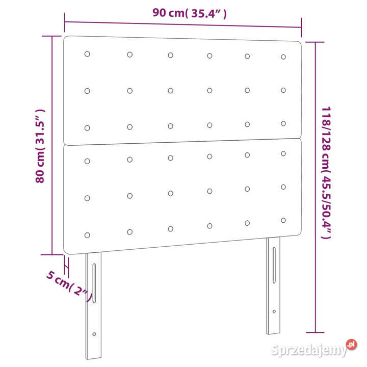 Zagłówek do łóżka z LED niebieski 90x5x118128 Warszawa