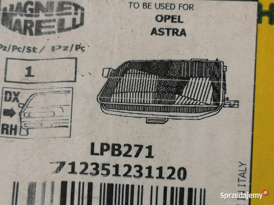 LAMPA PRAWY PRZÓD OPEL ASTRA F 2001 MAGNETI