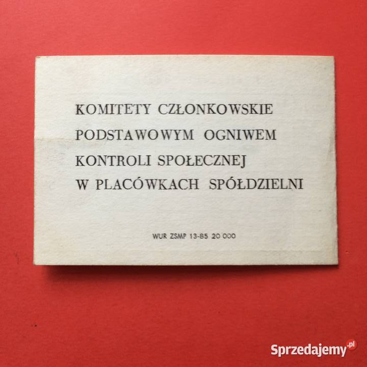 1907 Legitymacja Społem Przeradzki Szczecin