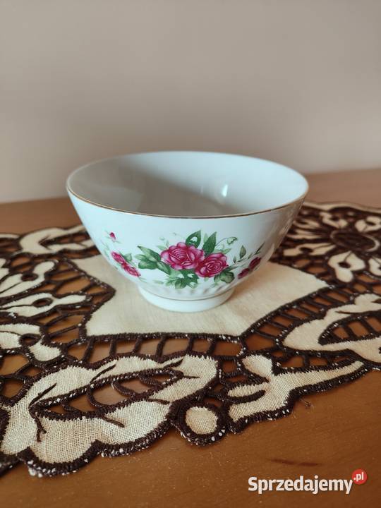 Chińskie miski z porcelany w kwiaty Vintage PRL Lublin