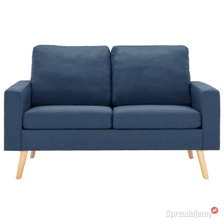 2osobowa sofa niebieska tapicerowana tkaniną Warszawa