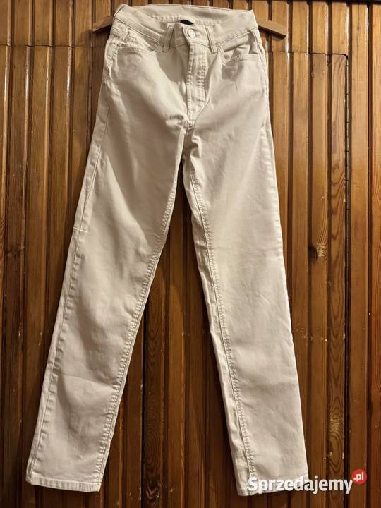 Jeansy damskie XS beżowe Massimo Dutti bawełna Częstochowa
