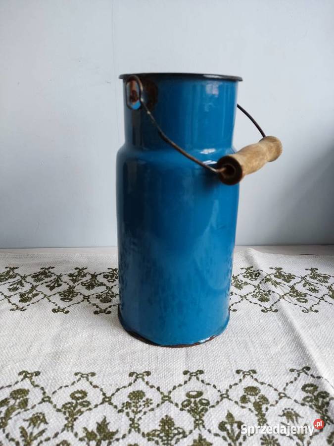 Kanka bańka emaliowana niebieska na mleko 2l Głuchołazy