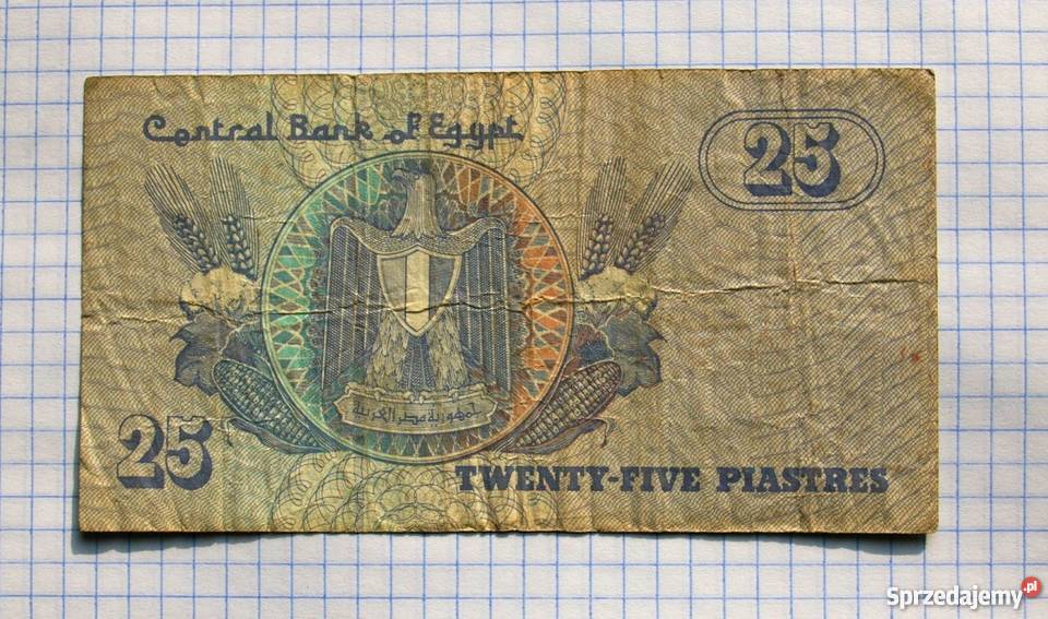 BANKNOT 25 PIASTR 25 PIASTRES 2001 EGIPT lubelskie Piszczac