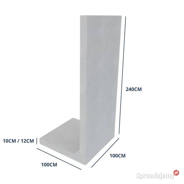 Mur Ogrodzeniowy 240cmx100 Beton Pozostałe małopolskie Gdów sprzedam