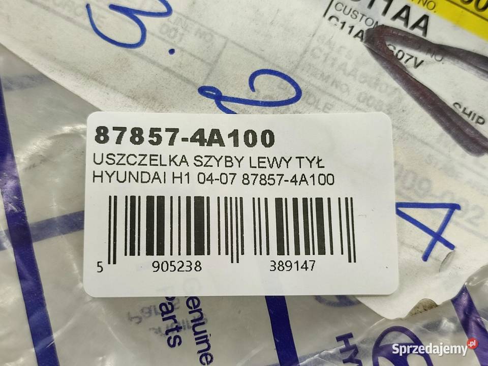 USZCZELKA SZYBY LEWY TYŁ HYUNDAI H1 20042007 osobowe