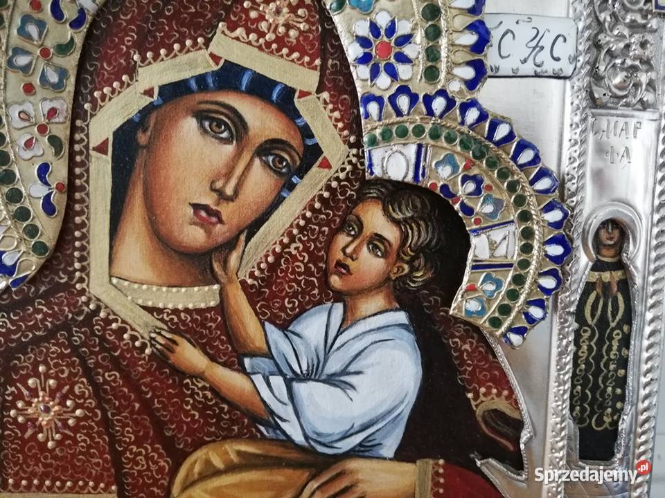 Piękna ikona Matka Boska Błogosławiona łódzkie Łódź