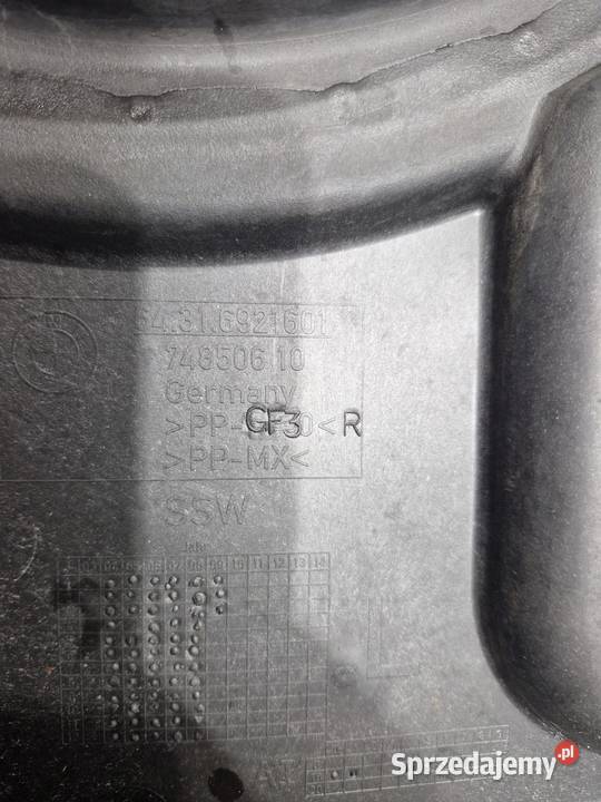 BMW E60 E61 E63 E64 OSŁONA OBUDOWA WLOT FILTRA