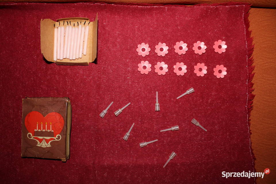 Świeczki tortowe z lichtarzykami PRL Antyki, Sztuka, Kolekcje Chorzów