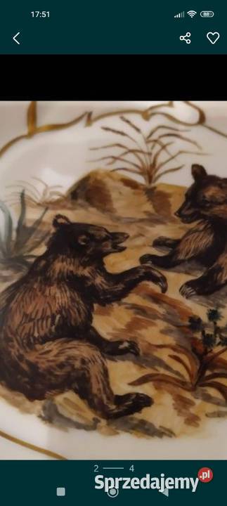 Patera porcelanowa Niedżwiadki Weimar Drezno