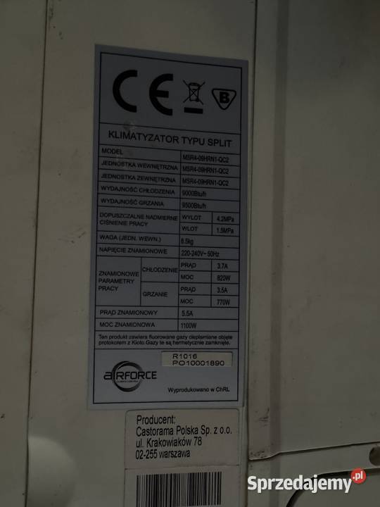 Klimatyzator MSR409HRN1WC2 mazowieckie Wołomin sprzedam