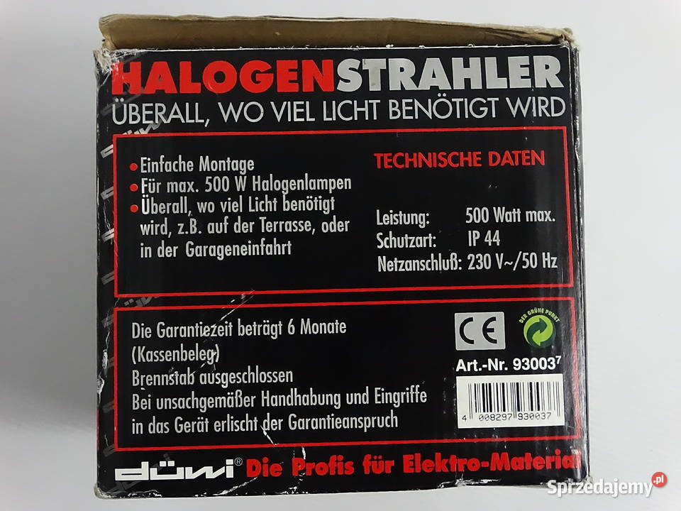 NOWY Reflektor Halogenowy dwi 500W Klasyk Biłgoraj