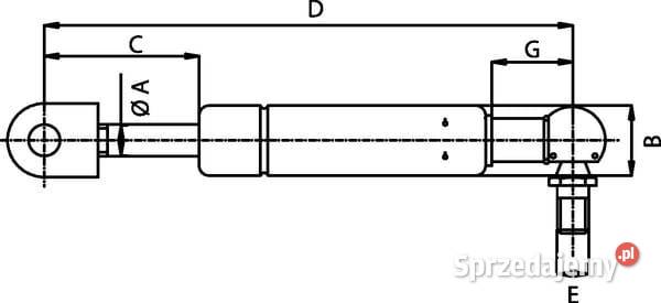 Sprężyna gazowa L5245 mm 300N Stabilus CA877638 Kamionna