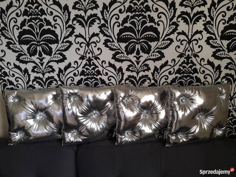 Poduszka srebrna złota Biała czarna glamour odcienie szarości Przemyśl