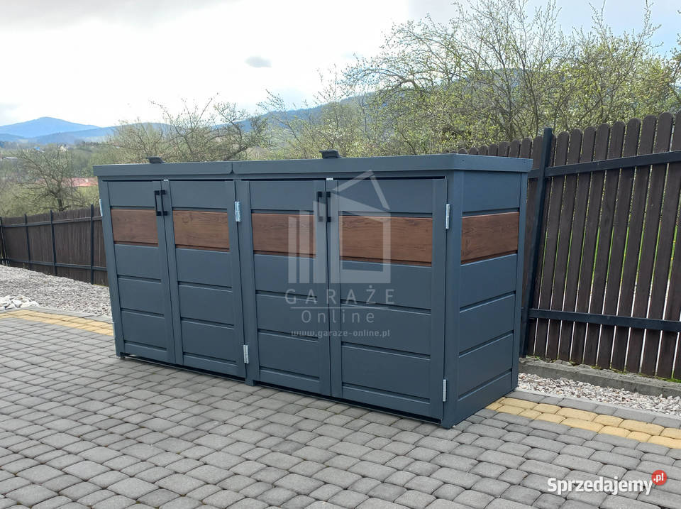 Zabudowa koszy na śmieci wiata śmietnikowa