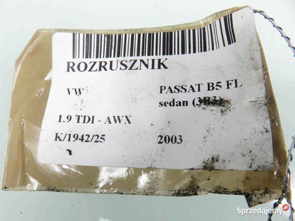 ROZRUSZNIK VW PASSAT B5 19 TDI D7R33 Układ elektryczny silnika Układ elektryczny, zapłon
