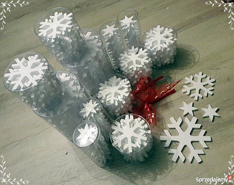 Gwiazdki śnieżynki styropianowe 60 105 140 mm Wyposażenie wnętrz Skierniewice