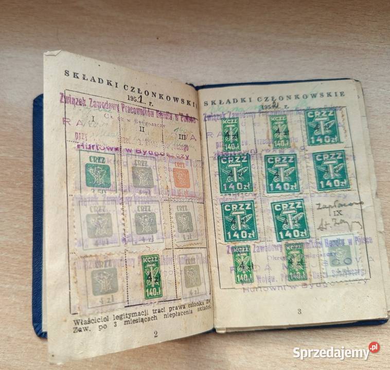 Związkowa Legitymacja Członkowska 1951r